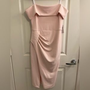 Pink Off-Shoulder Fitted Dress NWT